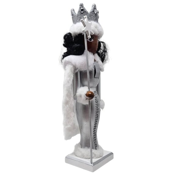 Ethnic Princess Silver and White 14" Christmas Nutcracker - Picture 4 of 5